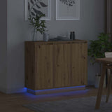 LED Sideboard Artisan Oak 90 x 32 x 75 cm Engineered Wood 869681