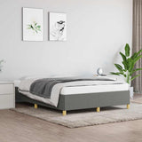 Bed Frame without Mattress Dark Grey 135x190 cm Double Double Fabric 349867