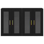 Wall Mounted Cabinet 2 pcs Black oak 69.5 x 34 x 90 cm 3334307