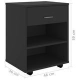 Rolling Cabinet Black 46x36x59 cm Engineered Wood 808468