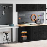 Garage Cabinets 2 pcs Black Engineered Wood 3328279