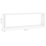 Wall Cube Shelf 4 pcs White 80x15x26.5 cm Engineered Wood 807107