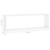 Wall Cube Shelf 4 pcs White 80x15x26.5 cm Engineered Wood 807107