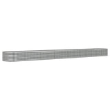 Garden Raised Bed Galvanised Steel 620x80x36 cm Silver 318947