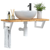 Basin Shelf Wall Mounted Steel and Solid Wood Oak 3302338