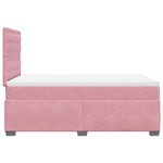 ZNTS Box Spring Bed with Mattress Pink 120x190 cm Small Double Velvet 3290875