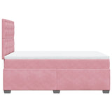 ZNTS Box Spring Bed with Mattress Pink 120x190 cm Small Double Velvet 3290875