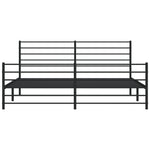 Metal Bed Frame without Mattress with Footboard Black 200x200cm 352344