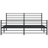 Metal Bed Frame without Mattress with Footboard Black 200x200cm 352344