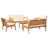 Bistro Set with Cushion 5 pcs Brown Polyester 3328617
