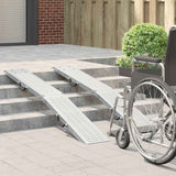 Foldable Ramp 200kg per ramp 2 pcs Silver 166 x 23 x 4.5 cm 42019250