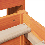 Bed Frame without Mattress Wax Brown 140x200 cm Solid Wood Pine 3323379