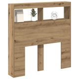 Headboard Cabinet with LED Artisan Oak 100x17x102 cm 863126