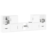 5 Piece TV Units with Storage ODDA White Solid Wood Pine 3365375