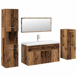 ZNTS 5 Piece Bathroom Furniture Set Old Wood Engineered Wood 3328913