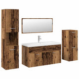 ZNTS 5 Piece Bathroom Furniture Set Old Wood Engineered Wood 3328913