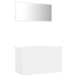 ZNTS Bathroom Furniture Set White Engineered Wood 3071594