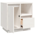 ZNTS Bedside Cabinet White 50x34x50 cm Solid Wood Pine 814481