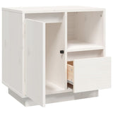 ZNTS Bedside Cabinet White 50x34x50 cm Solid Wood Pine 814481