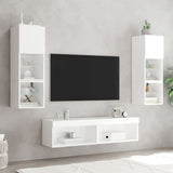 TV Cabinets with LED Lights 2 pcs White 60x30x30 cm 837128