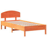 Bed Frame without Mattress Wax Brown 100x200 cm Solid Wood Pine 3207220