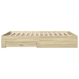 Bed Frame Sonoma oak Engineered wood, Plywood 160x200 cm 3280372