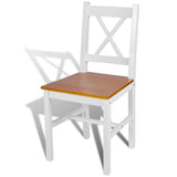 Dining Chairs 6 pcs White Pinewood 271497