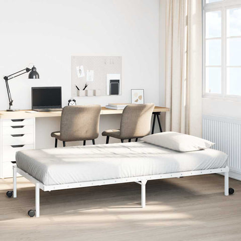 Bed Frame without Mattress Foldable White 80x200 cm Steel 4103965