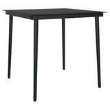 3 Piece Garden Dining Set Black Poly Rattan Glass 3334436
