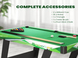 SPORTNOW 104cm Folding Mini Pool Table Set with 2 Cues, 16 Balls, Chalk, Triangle, Brush, Green T3398P554936