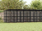 Outdoor Dog Kennel with Roof Steel 18.43 m 3097955