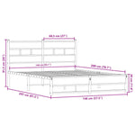 ZNTS Metal Bed Frame without Mattress Smoked Oak 140x200 cm 4017219