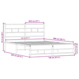 ZNTS Metal Bed Frame without Mattress Smoked Oak 140x200 cm 4017219