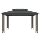Gazebo with Double Roof Anthracite 3.94x2.96 m Steel 368447