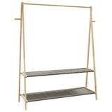 Clothes Rack with Shelves 132x45.5x150.5 cm Bamboo 4008914