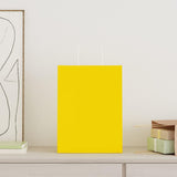 Paper Bags 250 pcs with Handles Yellow 26x12x35 cm 4101786