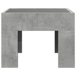 ZNTS Coffee Table with Infinity LED Concrete Grey 40x40x30 cm 847598