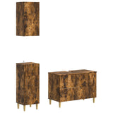 3 Piece Bathroom Cabinet Set DELFT Smoked Oak Engineered Wood 3417788