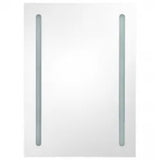 LED Bathroom Mirror Cabinet Concrete Grey 50x13x70 cm 326495