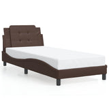 Bed Frame without Mattress "Zadar" Brown 100x200 cm Faux Leather 3208165