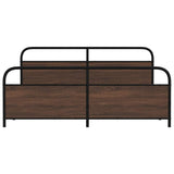 Metal Bed Frame without Mattress Brown Oak 180x200 cm Super King 3318665