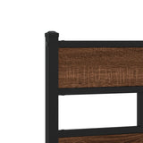 Metal Bed Frame without Mattress Brown Oak 180x200 cm 3308508