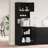 Kitchen Sideboard with Shelf 2 pcs Black Oak 60 x 50 x 180 cm 3365557