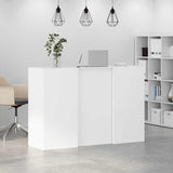 ZNTS Reception Desk White 155x50x103.5 cm Engineered Wood 3324196