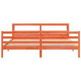 Bed Frame without Mattress Wax Brown 200x200 cm Solid Wood Pine 3305848