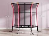 Kids Trampoline Mini Bouncer with Enclosure Safety Net For Ages 3-10 Years - Pink T3398P348058