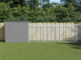 Dog House with Run Light Grey 165x1067x181 cm Galvanised Steel 3189107