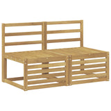2 Piece Outdoor Middle Sofa Solid Acacia Wood White 901498