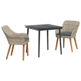 Dining Set Light grey Poly rattan 3261705