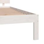 Bed Frame without Mattress White Solid Wood Pine 200x200cm 810516